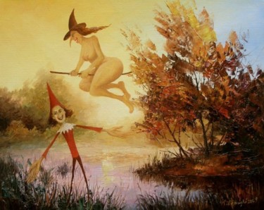 Painting titled "Szuwarek" by Krzysztof Lozowski, Original Artwork, Other