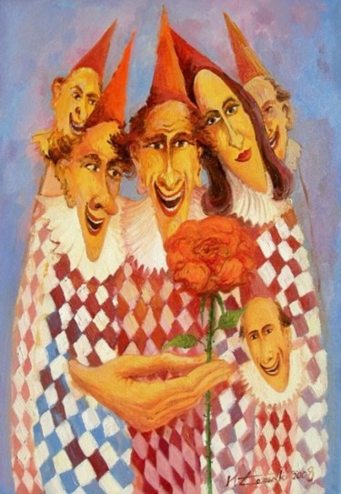 Картина под названием "Zaczarowana roza" - Krzysztof Lozowski, Подлинное произведение искусства