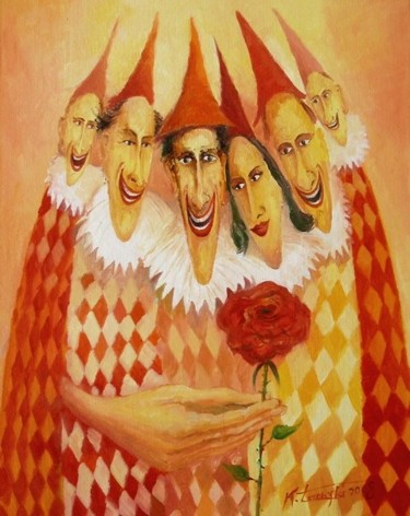 Painting titled "Zaczarowana roza" by Krzysztof Lozowski, Original Artwork