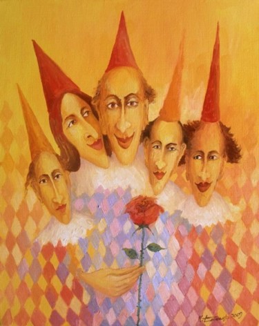 Peinture intitulée "Zaczarowana roza" par Krzysztof Lozowski, Œuvre d'art originale