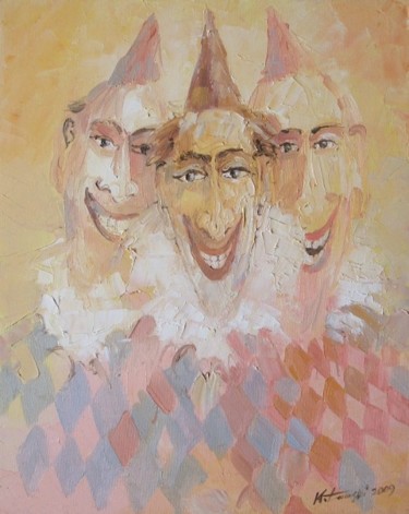 Painting titled "Czarodzieje" by Krzysztof Lozowski, Original Artwork