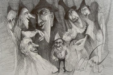 Rysunek zatytułowany „Pajace” autorstwa Krzysztof Lozowski, Oryginalna praca