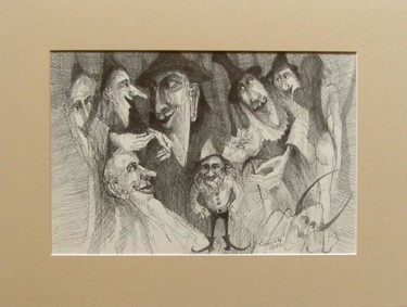 Dessin intitulée "Pajace" par Krzysztof Lozowski, Œuvre d'art originale
