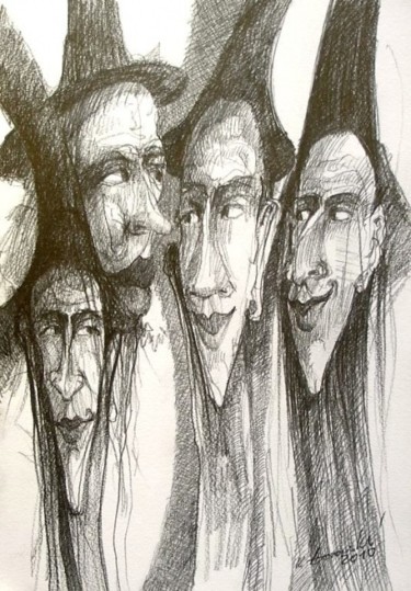 Drawing titled "Tajemnica" by Krzysztof Lozowski, Original Artwork