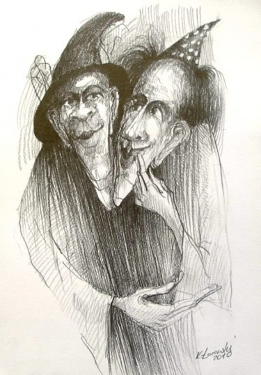 Drawing titled "O czym myślą..." by Krzysztof Lozowski, Original Artwork