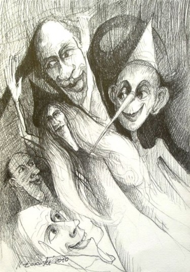 Drawing titled "Pinokio" by Krzysztof Lozowski, Original Artwork