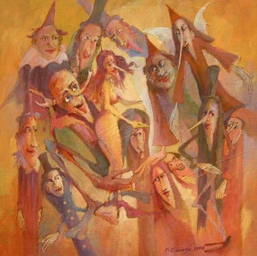 Painting titled "Chciałaby Ewa do ra…" by Krzysztof Lozowski, Original Artwork