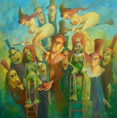 Peinture intitulée "Pewnego dnia dostał…" par Krzysztof Lozowski, Œuvre d'art originale