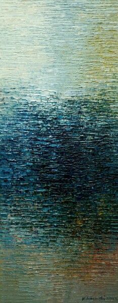 Schilderij getiteld "Water 2500" door Krzysztof Lozowski, Origineel Kunstwerk, Acryl