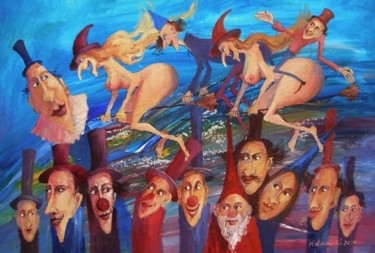 Peinture intitulée "Rozpustnice / zarez…" par Krzysztof Lozowski, Œuvre d'art originale