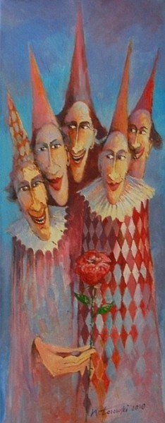 Painting titled "Zaczarowan roza" by Krzysztof Lozowski, Original Artwork