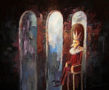 Painting titled "Samotny Król / Lone…" by Krzysztof Lozowski, Original Artwork