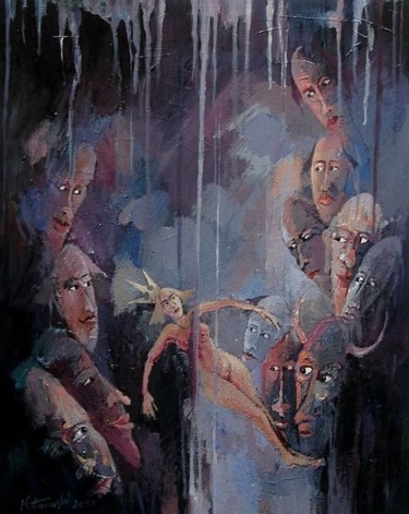 Peinture intitulée "Piekielne rozdanie,…" par Krzysztof Lozowski, Œuvre d'art originale