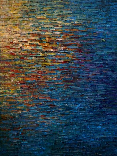 Malerei mit dem Titel "Woda 244" von Krzysztof Lozowski, Original-Kunstwerk, Acryl