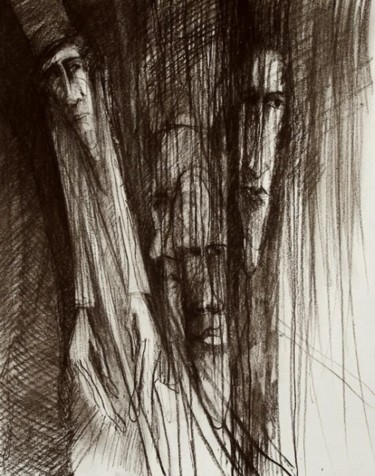Rysunek zatytułowany „Smutny deszcz” autorstwa Krzysztof Lozowski, Oryginalna praca