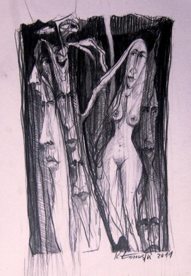 Drawing titled "Było sobie drzewo I" by Krzysztof Lozowski, Original Artwork