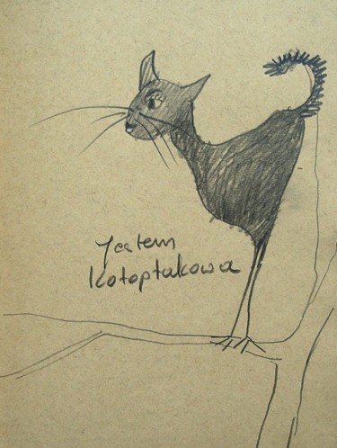 Drawing titled "Jestem kotoptakowa" by Krzysztof Lozowski, Original Artwork
