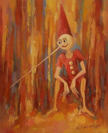 Painting titled "Pinokio" by Krzysztof Lozowski, Original Artwork