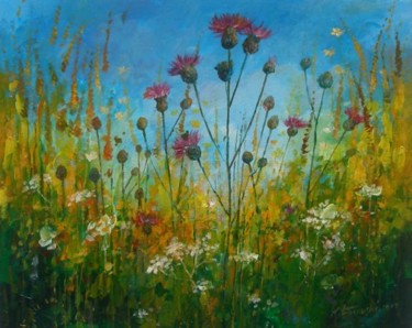Malarstwo zatytułowany „Kwiaty polne I” autorstwa Krzysztof Lozowski, Oryginalna praca