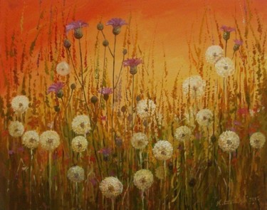 Malarstwo zatytułowany „Kwiaty polne III” autorstwa Krzysztof Lozowski, Oryginalna praca