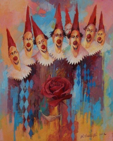 Malarstwo zatytułowany „Zaczarowana róża” autorstwa Krzysztof Lozowski, Oryginalna praca