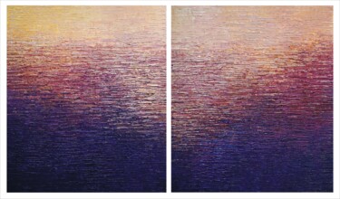Malarstwo zatytułowany „Water, Diptych CCC” autorstwa Krzysztof Lozowski, Oryginalna praca, Akryl