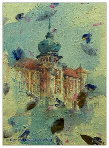 Peinture intitulée "Zamek w Łańcucie" par Krzysztof Lozowski, Œuvre d'art originale, Aquarelle