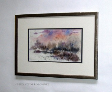 Peinture intitulée "Mokradła / Wetlands" par Krzysztof Lozowski, Œuvre d'art originale, Aquarelle