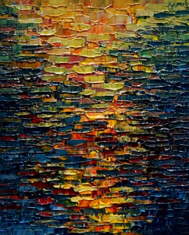 Painting titled "Woda 2502" by Krzysztof Lozowski, Original Artwork, Acrylic