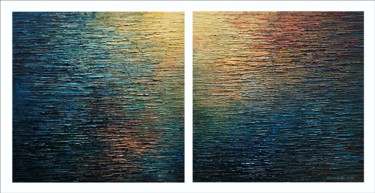 Painting titled "Diptych Water XXXI" by Krzysztof Lozowski, Original Artwork, Acrylic