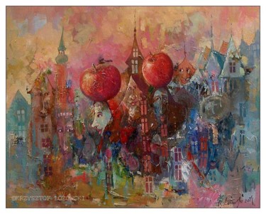 Картина под названием "Powroty w Czerwieni…" - Krzysztof Lozowski, Подлинное произведение искусства, Масло