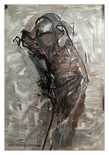 Drawing titled "On" by Krzysztof Lozowski, Original Artwork