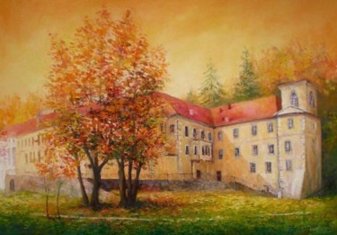 Pintura titulada "Zamek na Skale Trze…" por Krzysztof Lozowski, Obra de arte original