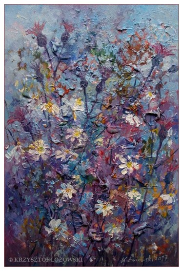 Peinture intitulée "Meadow" par Krzysztof Lozowski, Œuvre d'art originale, Huile