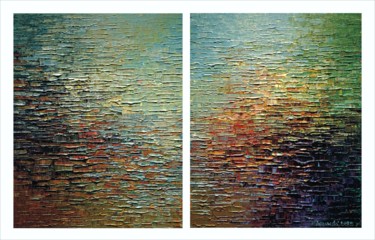 Painting titled "Diptych Water VIII" by Krzysztof Lozowski, Original Artwork, Acrylic