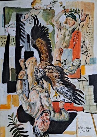 Pintura titulada "Prometeusz after Ru…" por Krzysztof, Obra de arte original, Oleo