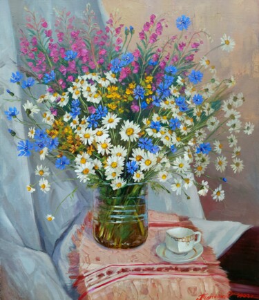 Картина под названием "Flowers" - Ksandro, Подлинное произведение искусства, Масло