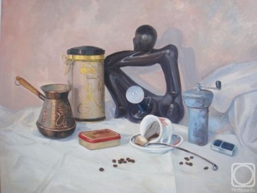 Painting titled "Натюрморт со сломан…" by Ksandro, Original Artwork, Oil