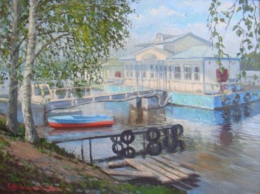 Картина под названием "Плёс. Дом на воде" - Ksandro, Подлинное произведение искусства, Масло