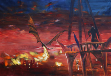 Картина под названием "Dragon Smaug large…" - Ksavera, Подлинное произведение искусства, Акрил