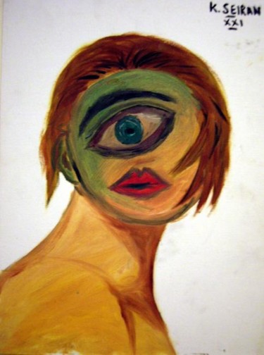 Painting titled "PORTRAIT" by Kseiran, Original Artwork, Oil