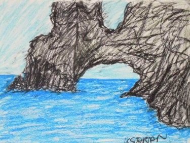 Peinture intitulée "la mer" par Kseiran, Œuvre d'art originale, Huile