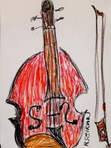 Peinture intitulée "Le violon" par Kseiran, Œuvre d'art originale, Huile