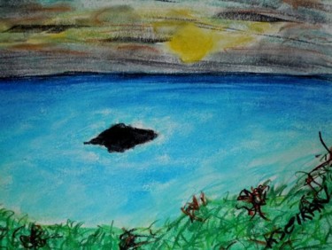Peinture intitulée "Coucher de soleil s…" par Kseiran, Œuvre d'art originale, Huile
