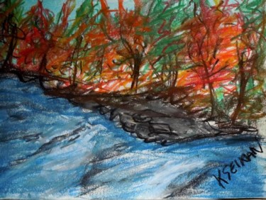 Peinture intitulée "Paysage d'automne" par Kseiran, Œuvre d'art originale, Huile