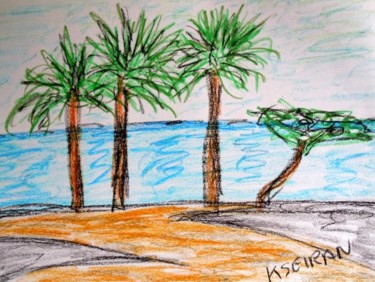 Peinture intitulée "la mer" par Kseiran, Œuvre d'art originale, Huile