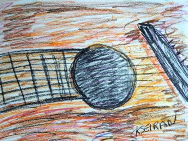 Peinture intitulée "le  guitare" par Kseiran, Œuvre d'art originale, Huile