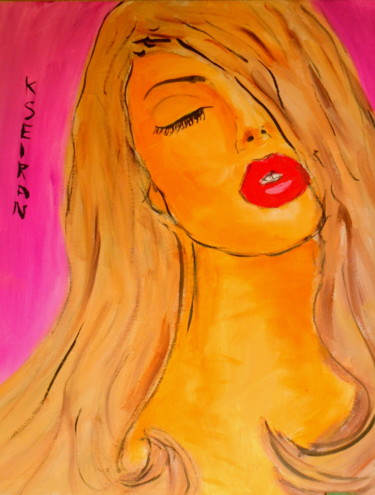 Картина под названием "La belle damme" - Kseiran, Подлинное произведение искусства, Масло