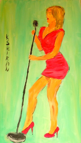 Peinture intitulée "La Belle Chanteuse" par Kseiran, Œuvre d'art originale, Huile