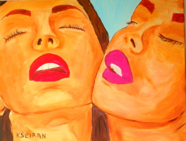 Peinture intitulée "Les Amoureux" par Kseiran, Œuvre d'art originale, Huile